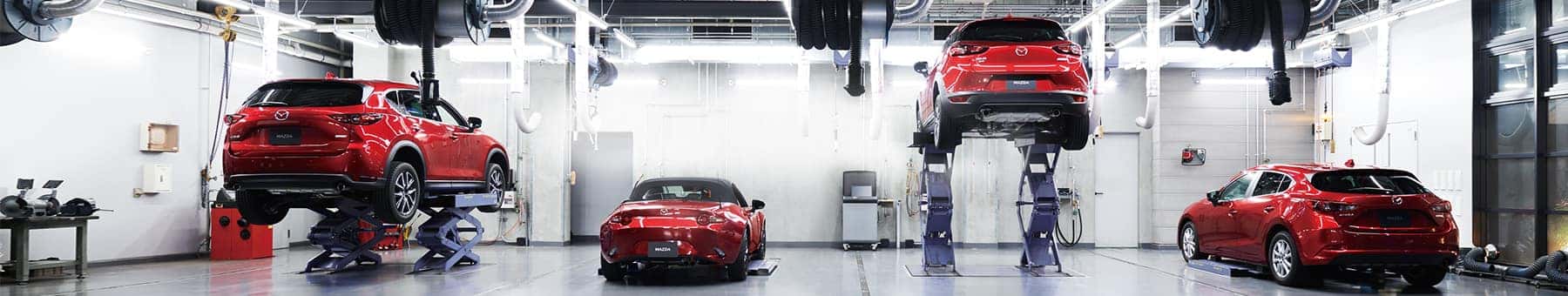 Red Mazda Vehicles Service Department
