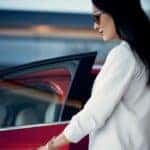 Red Door Woman White Coat