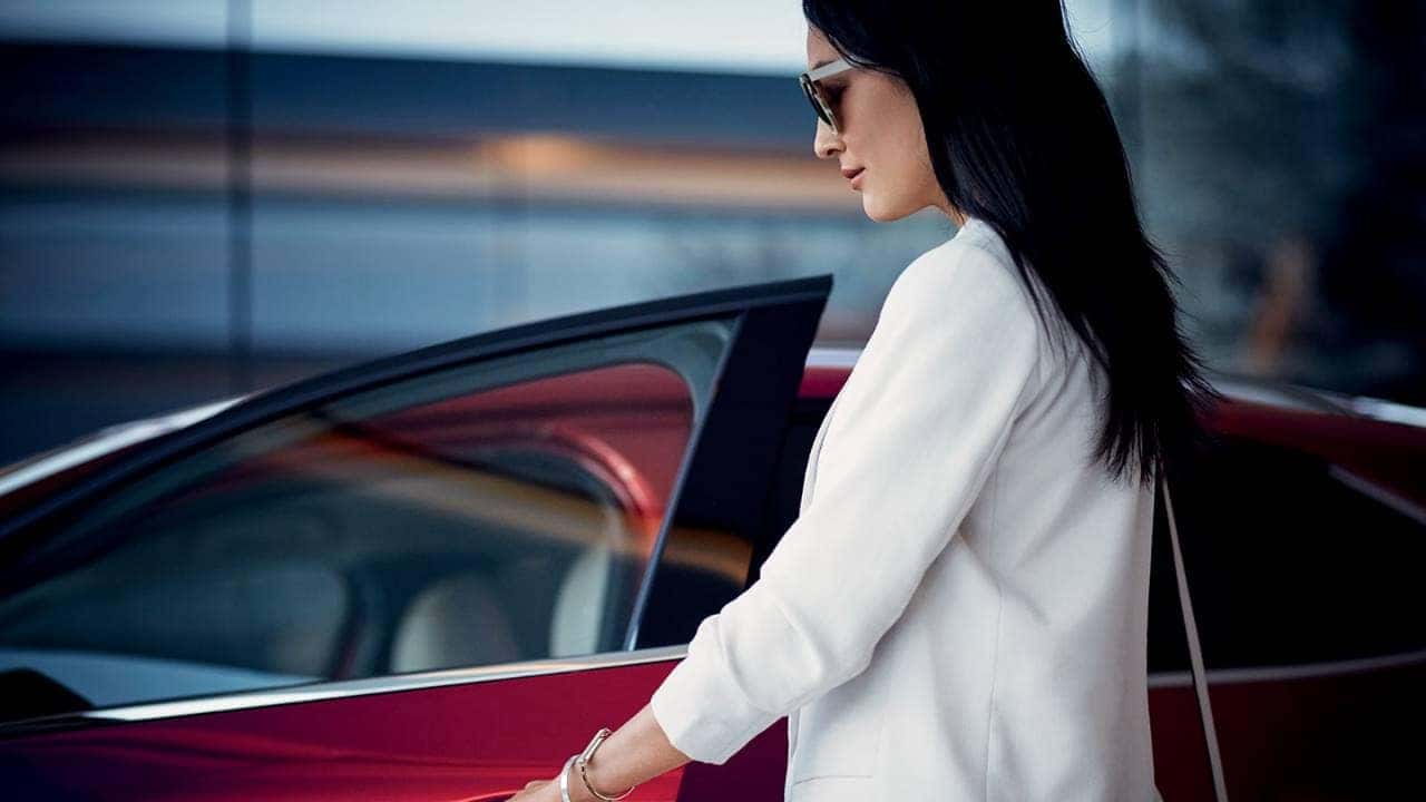 Red Door Woman White Coat
