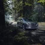 Green Mazda CX-9 SUV Trees Road