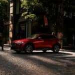Red Mazda CX-3 SUV Brick Road