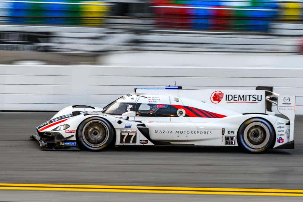 White Mazda Race Car