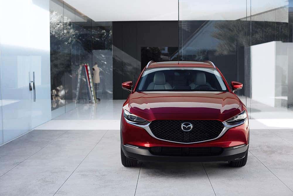 Red Mazda CX-30 SUV Glass White Tiles