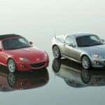 Red Silver MAzda Miata MX-5 Sports Car
