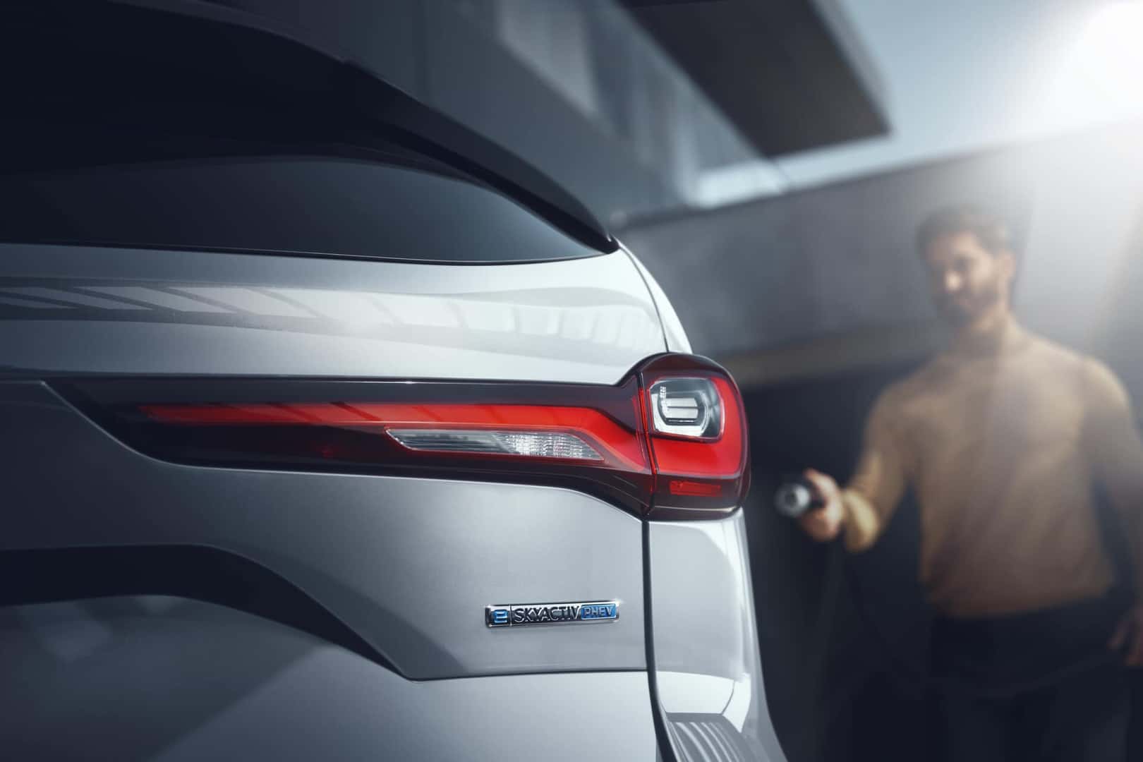 White Mazda CX-90 PHEV SUV Man