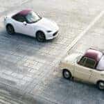 White and Off-White Mazda MX-5 Miata Sports Car
