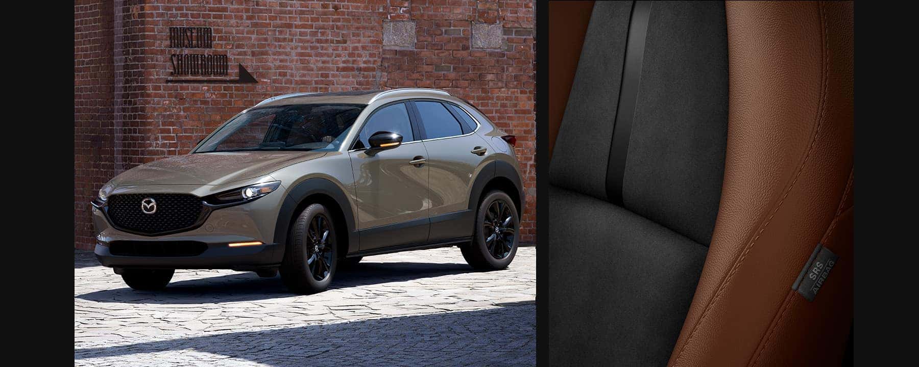 Brown Mazda CX-30 SUV Red Brick Brown Leather Suede Seats