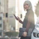 BLonde Person White Mazda CX5