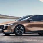 Brown Mazda EX6 Sedan EV electric vehicle