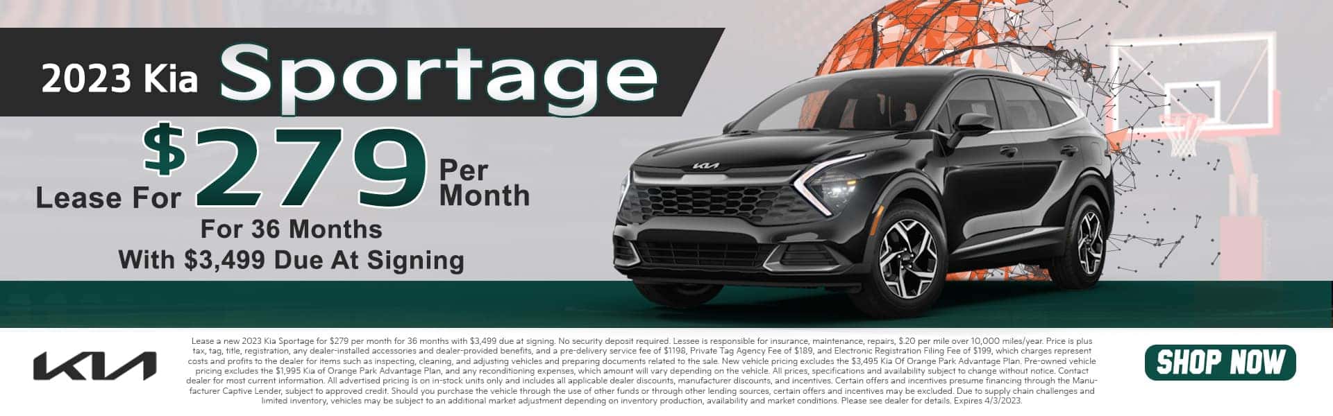 2023 KIA SPORTAGE LEASE FOR $269 PER MONTH FOR 36 MONTHS WITH $3,499 DUE AT SIGNING