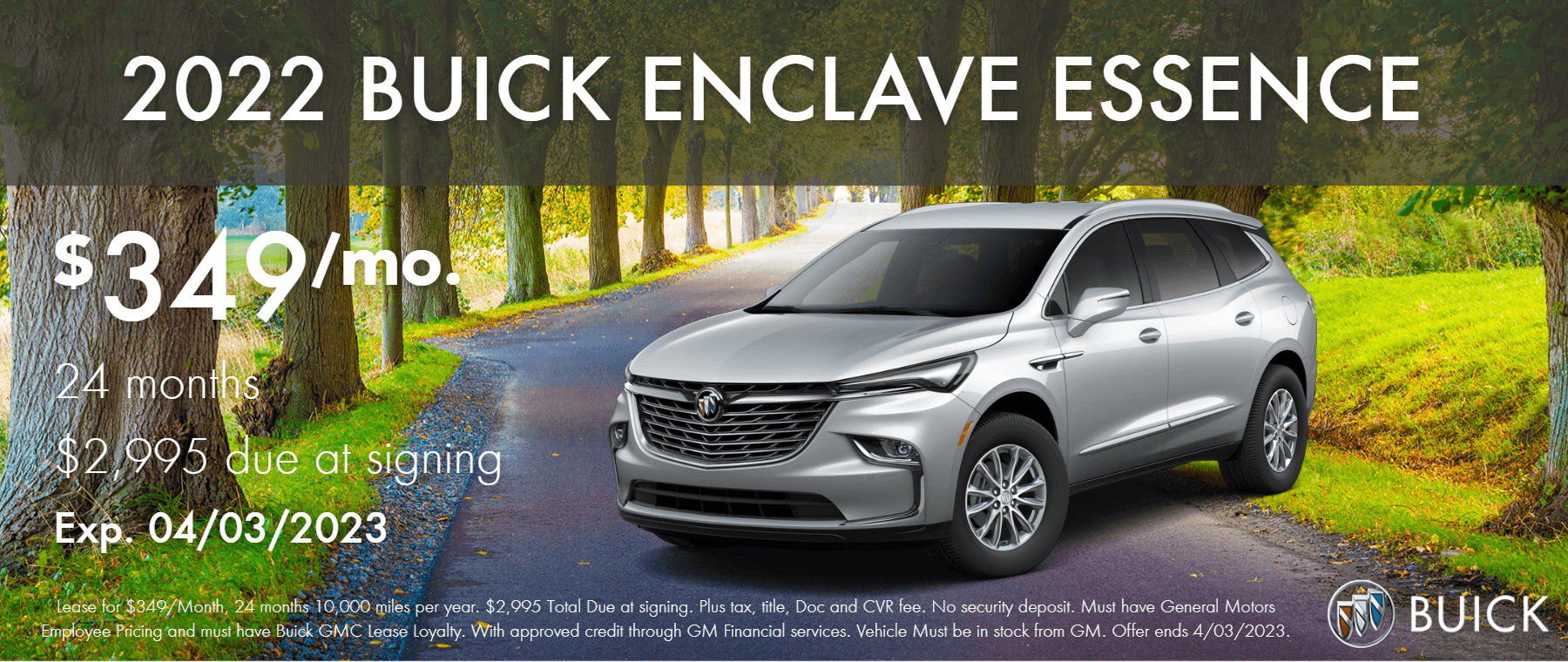Lease The 2022 Buick Enclave Essence in Dearborn Michigan