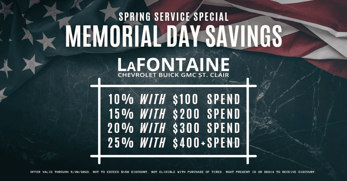 Spring Service Special Memorial Day Savings