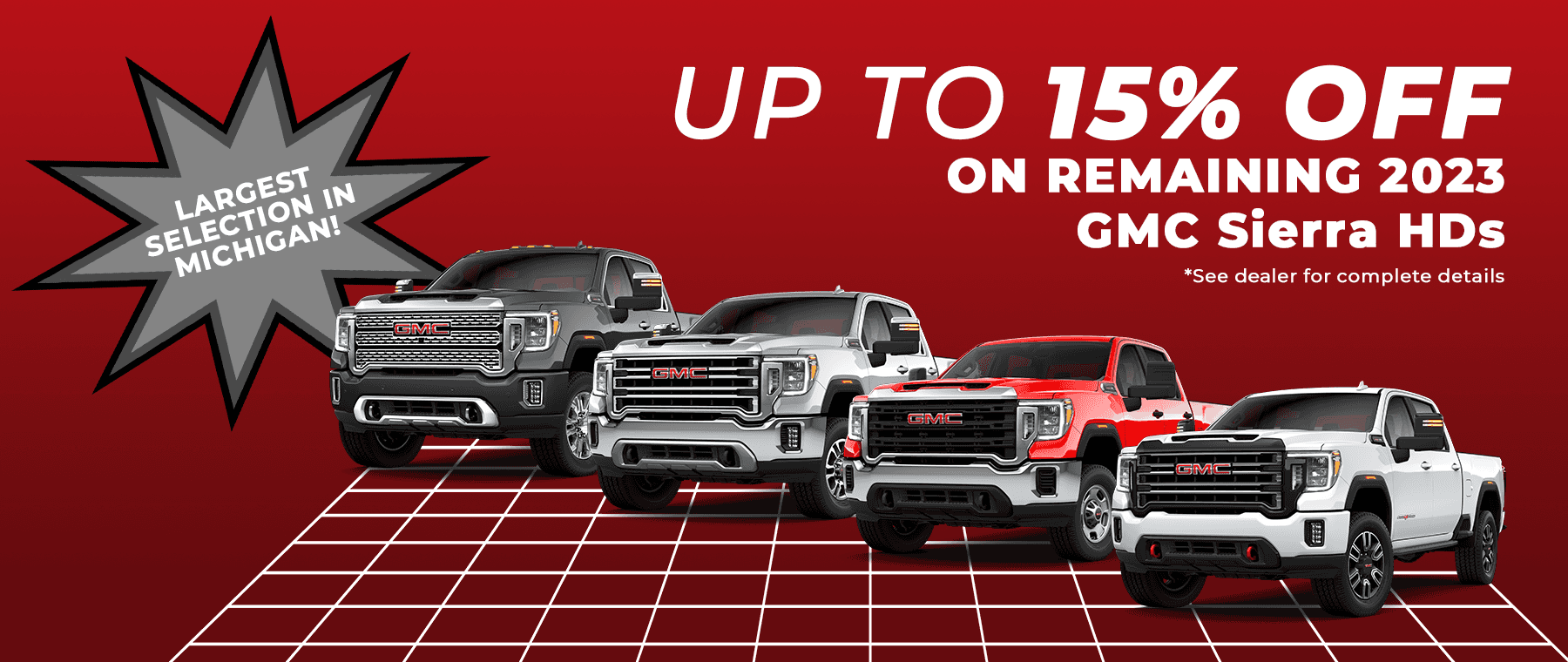 Up To 15% Off On Remaining 2023 GMC Sierra HDs at LaFontaine Chevrolet Buick GMC