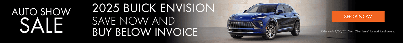 Auto Show Sale Subtext - 2025 Buick Envision Save now and buy below invoice