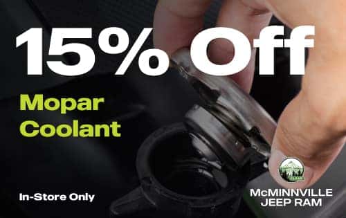15% off Mopar Coolant at McMinnville Jeep Ram