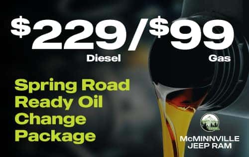 McMinnville Jeep Ram Spring Ready Oil Change Package