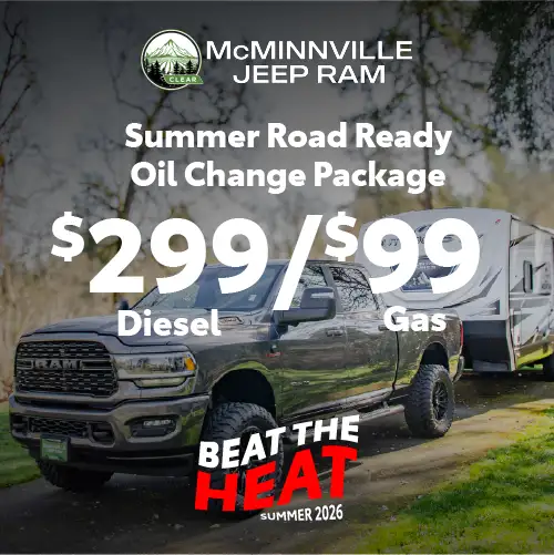 Summer Road Ready Oil Change Package at McMinnville Jeep Ram