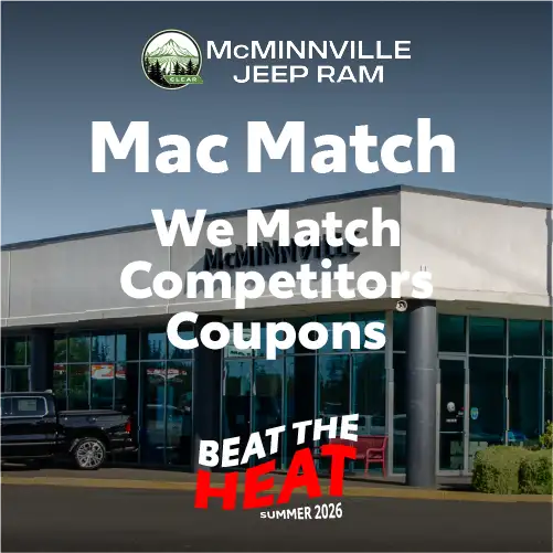 We match competitors coupons at McMinnville Jeep Ram