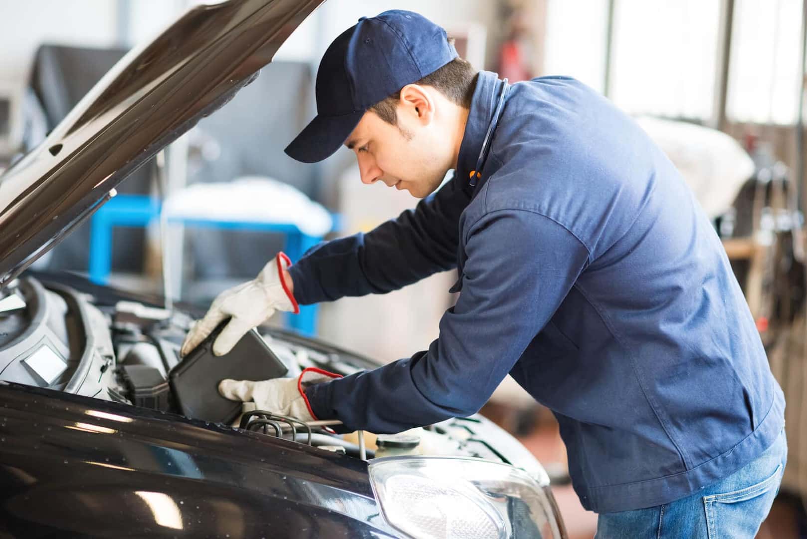 Mercedes-Benz Mechanic Changing Oil