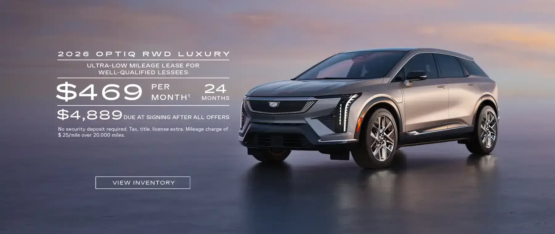 2026 OPTIQ RWD LUXURY. Ultra-low milege lease for well-qualified lessees. $439 per month 24 months. $4,979 due at signing after all offers.