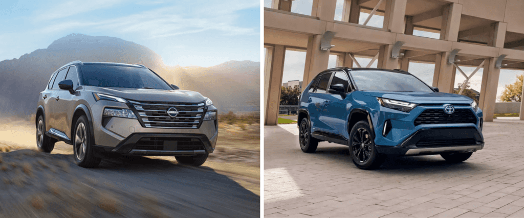 Nissan Rogue exterior vs. Toyota RAV4 exterior