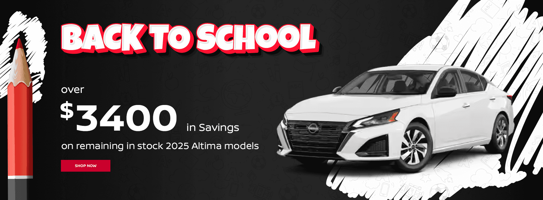 Over $3400 in incentives on remaining in stock 2025 Altima models