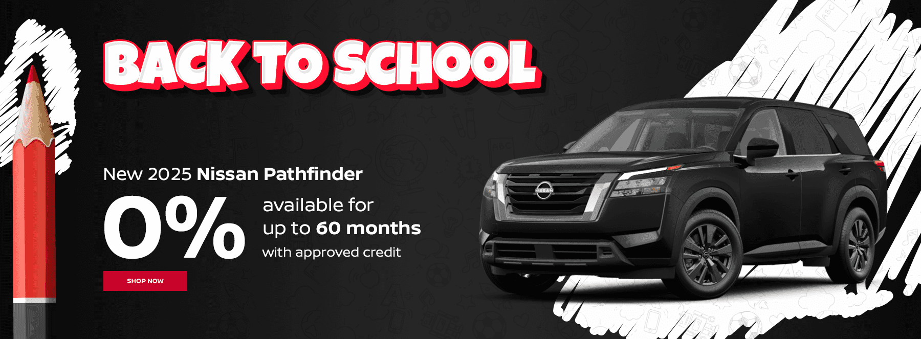New 2025 Nissan Pathfinder 0% available for up to 60 months with approved credit