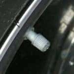 A close up of a car tire