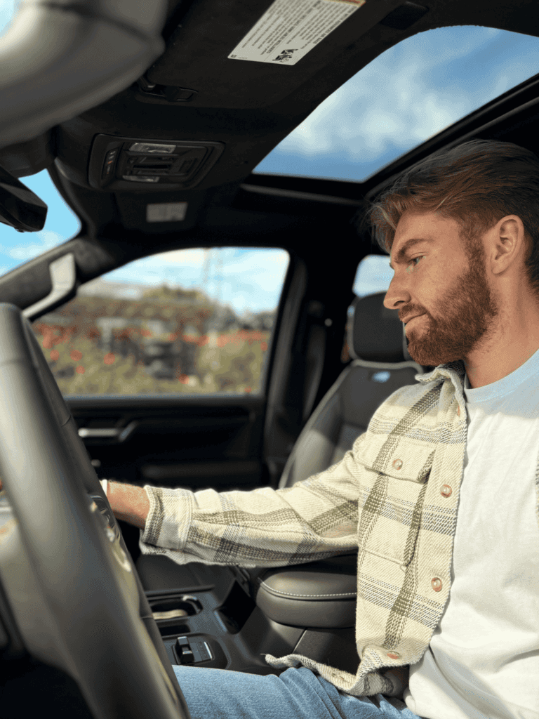 Driver inside black 2026 GMC Sierra AT4X in Boyertown Pennsylvania