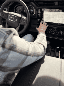 1. 2026 GMC Sierra AT4X touchscreen and driver display in Boyertown PA