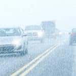 Driving in snowstorm