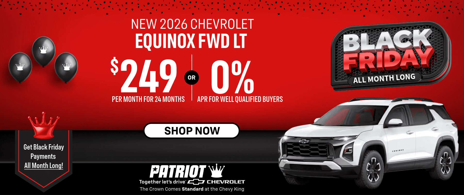Black Friday Chevy Savings Event at Patriot Chevrolet of Warminster