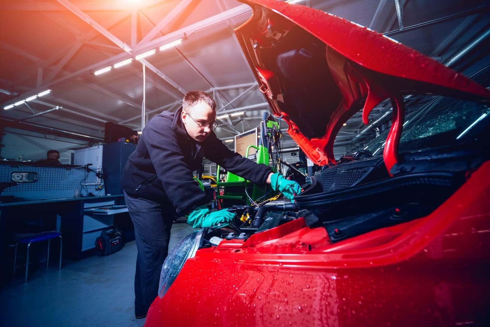 Electric car in service