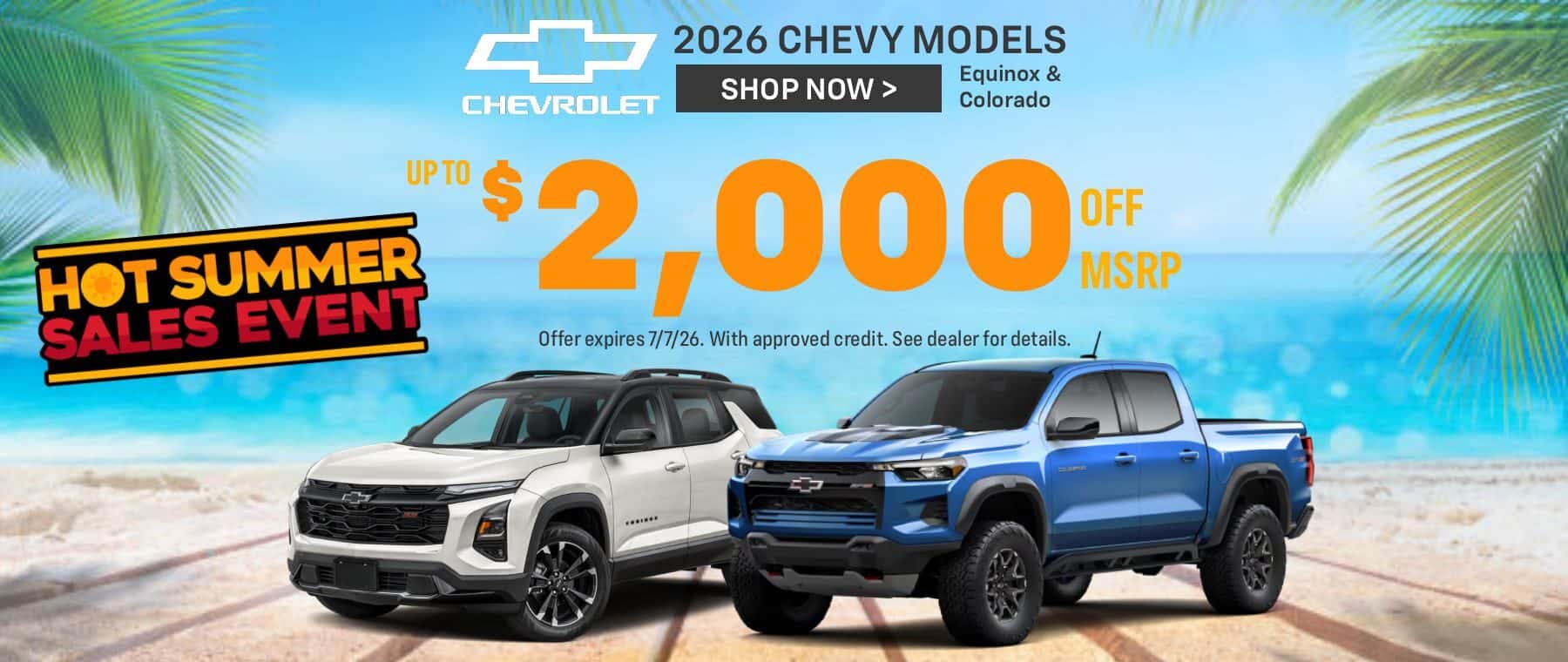 $2,000 off MSRP on 2026 Equinox or Colorado