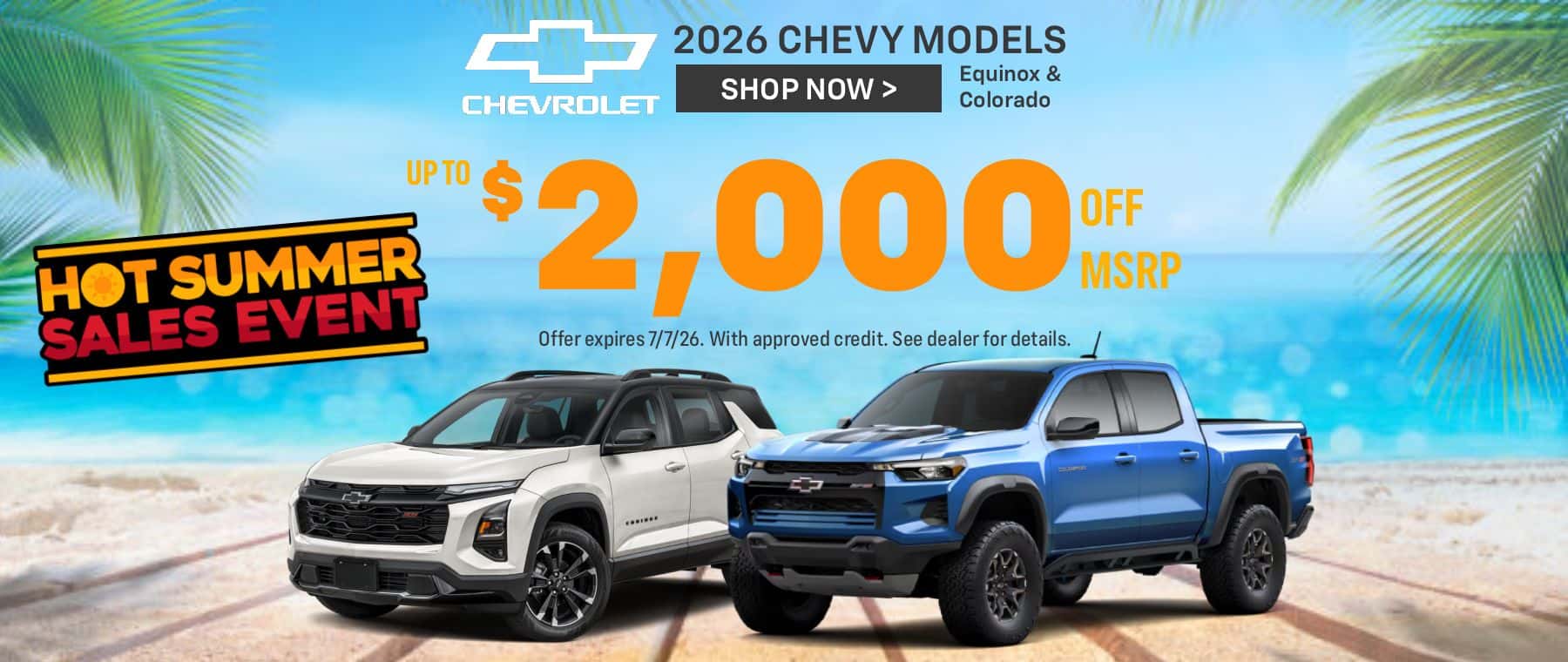 $2,000 off MSRP on 2026 Equinox or Colorado