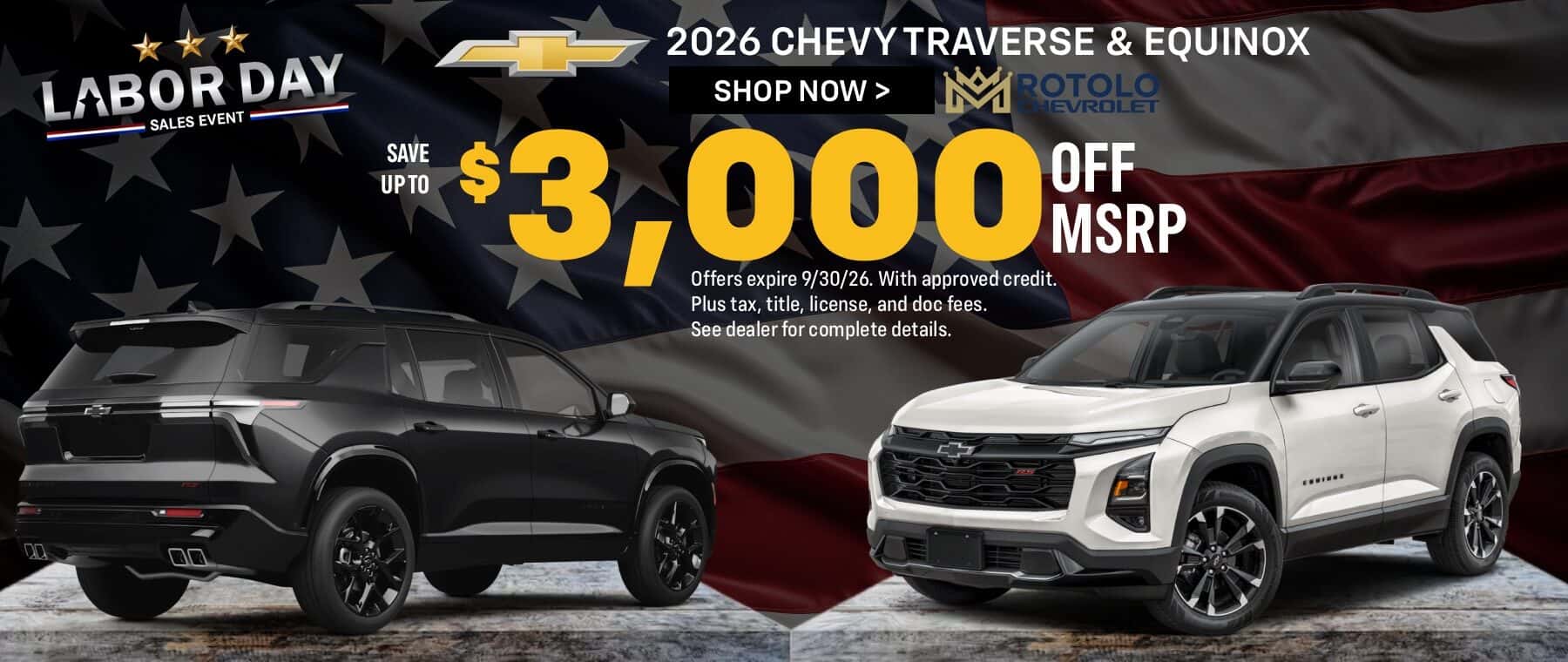$3,000 off MSRP on 2026 Traverse & Equinox