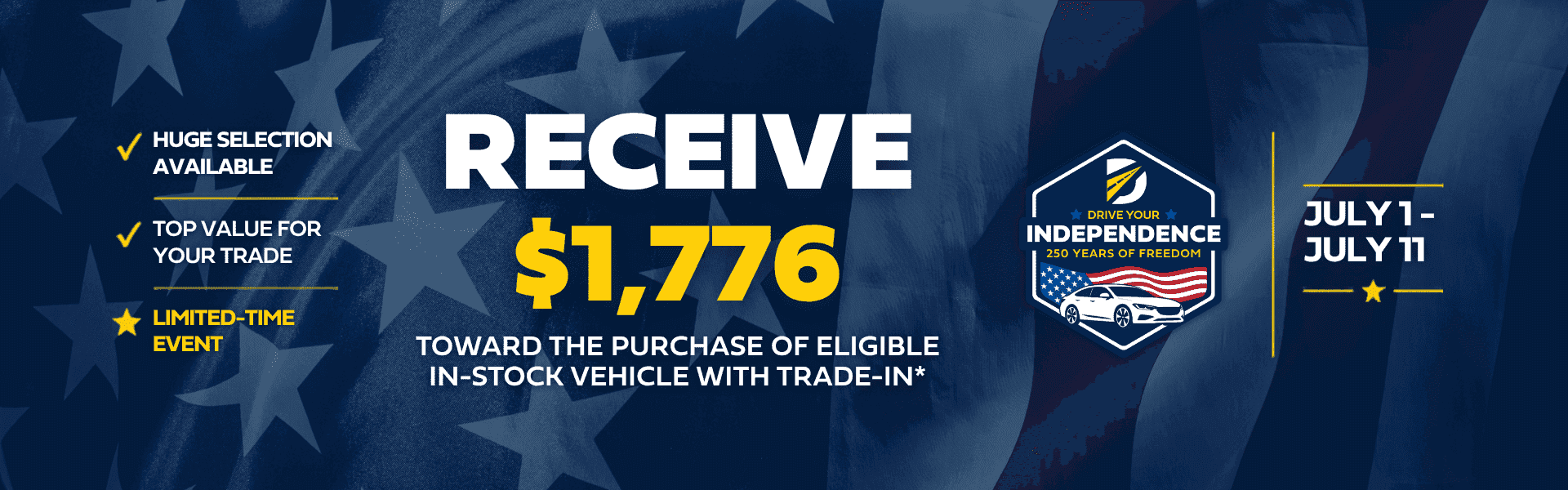 Drive your Independence - Trade in 1776
