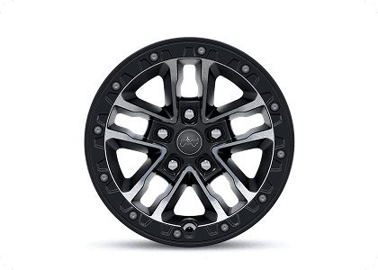 17-Inch Machined Faced Black Beadlock Wheels with Black Pockets