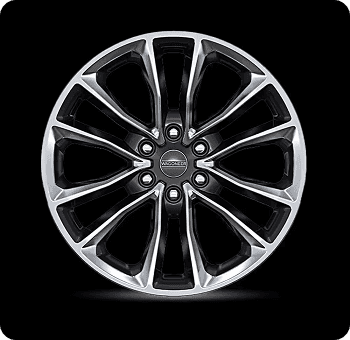 22-Inch Polished Aluminum Wheels with Black Noise Pockets