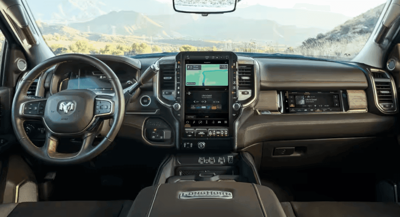 Interior of the 2026 Ram 3500 for sale in Alvin, TX at Ron Carter CDJR