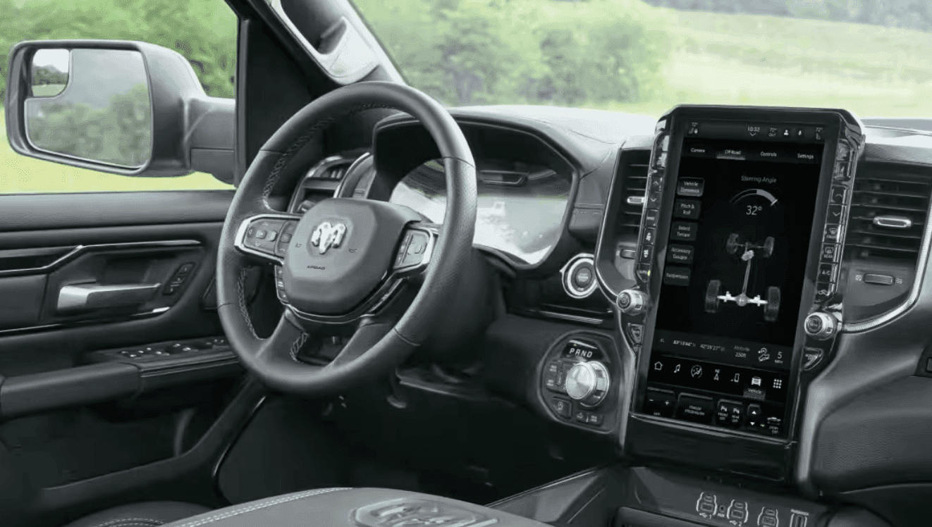 Interior of the 2026 Ram 1500 Rebel for sale in Florence, AL at Singing River CDJR