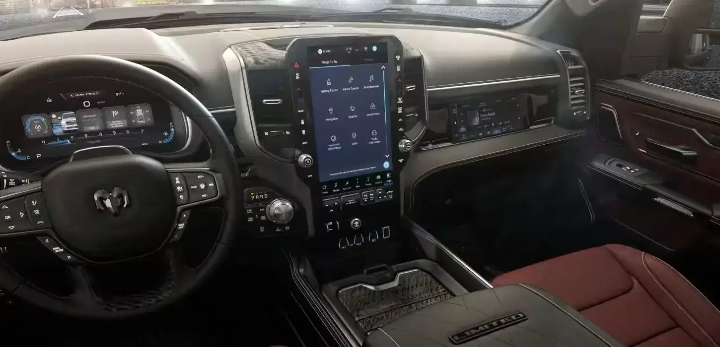14.5-inch Uconnect touchscreen in the 2027 RAM 1500