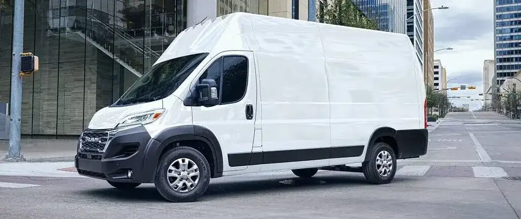 White RAM ProMaster cargo van in a city