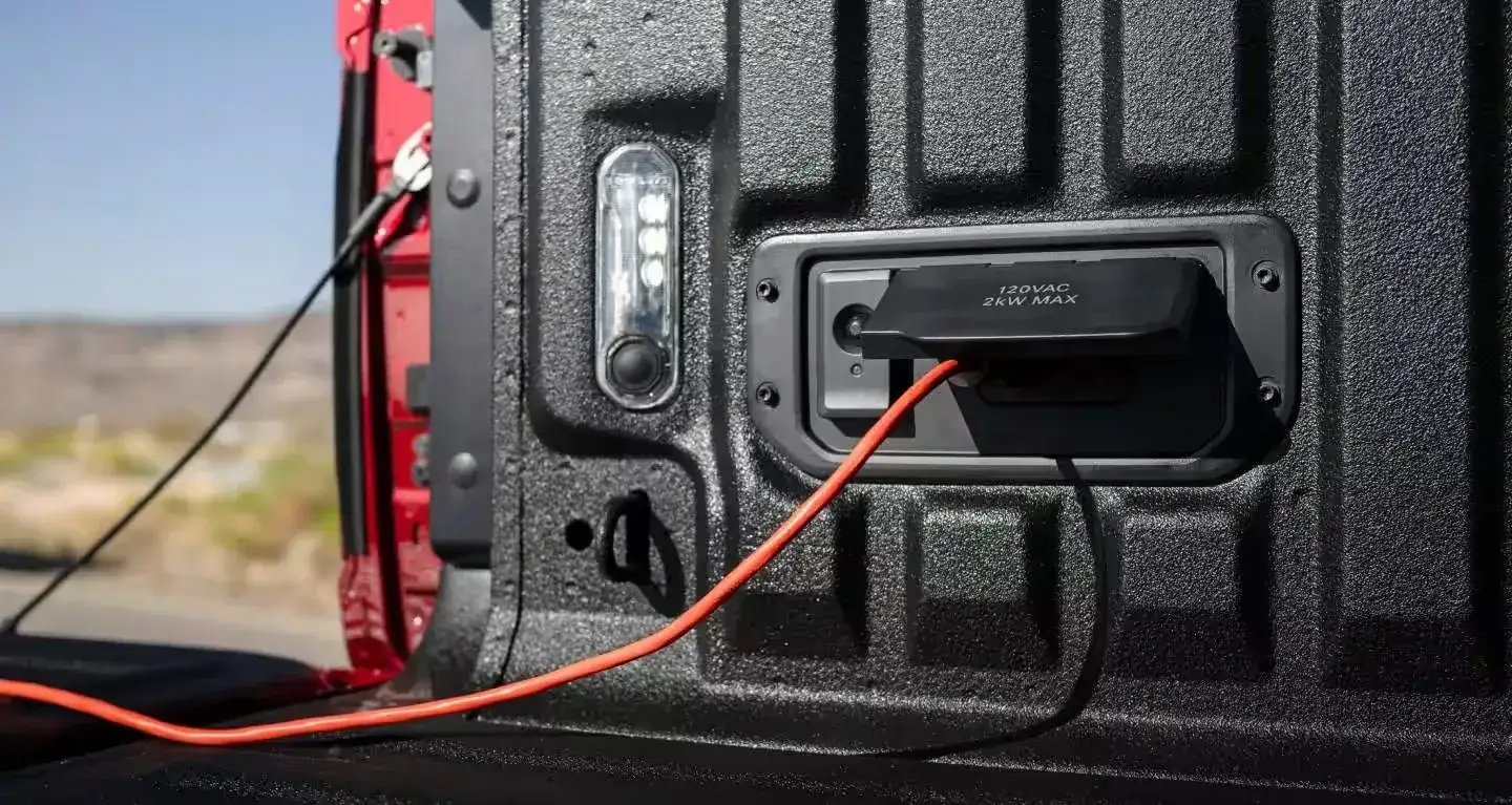 Onboard power outlet in the 2027 RAM 1500 cargo bed