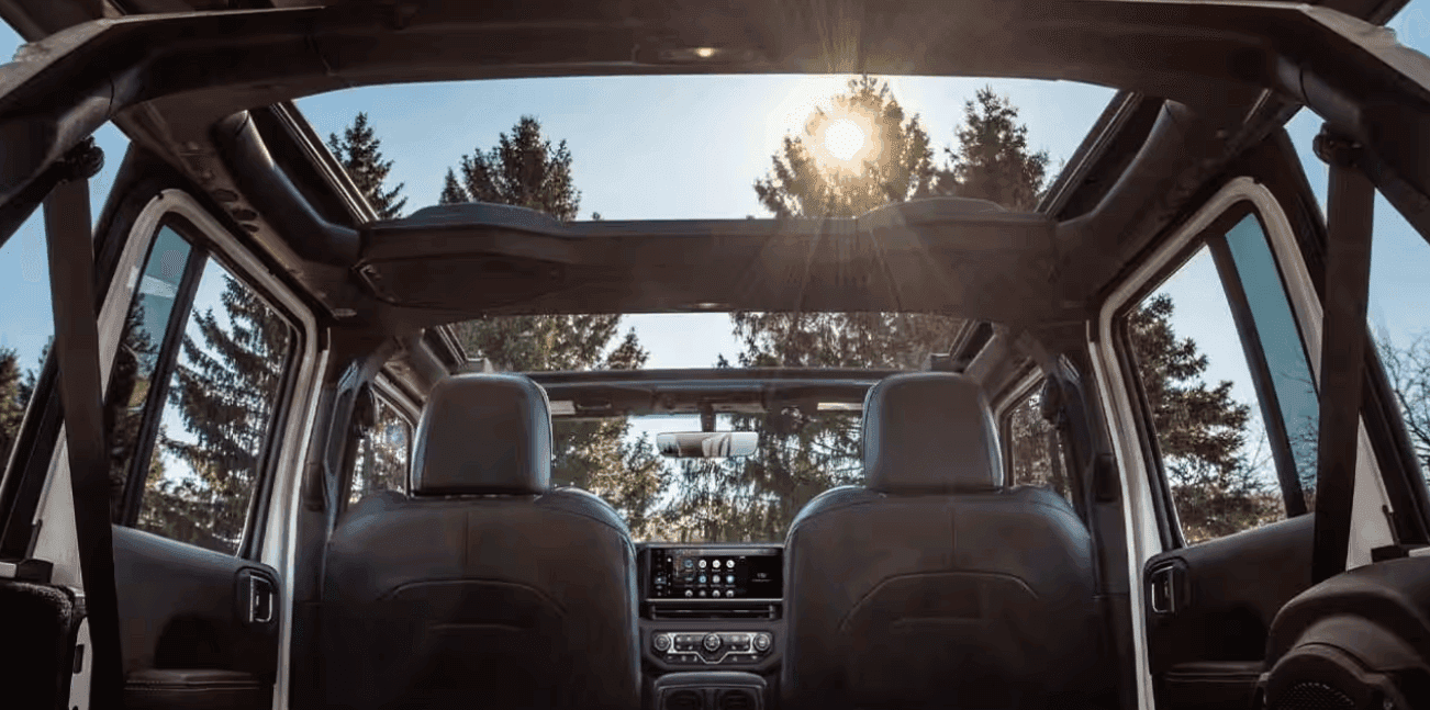 Interior of the 2026 Jeep Wrangler Sahara available for sale in Florence, AL at Singing River CDJR