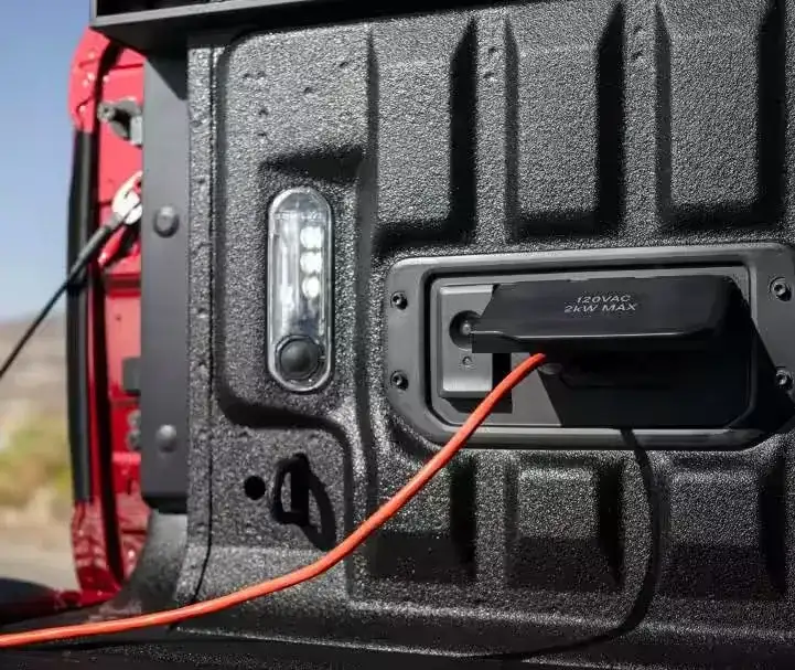 Onboard power inverter and outlets in the 2027 RAM 1500 bed