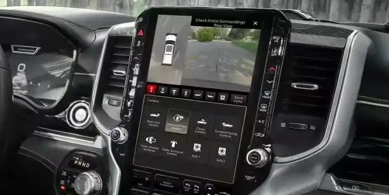 360-degree surround view camera on the 2027 RAM 1500 touchscreen