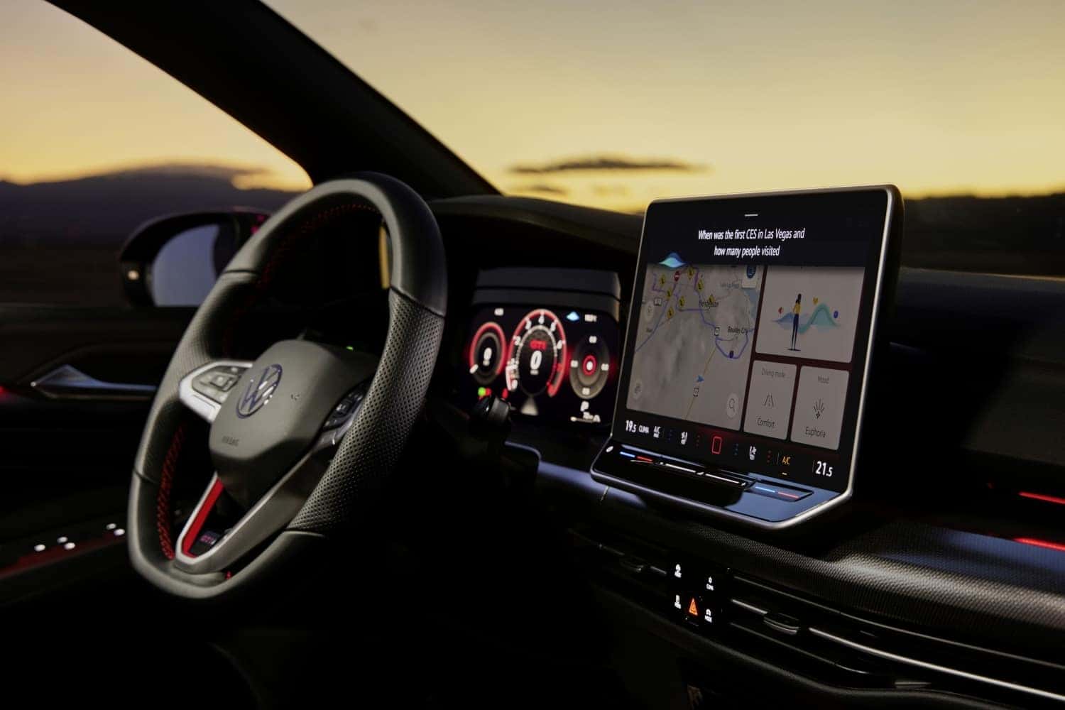Black Interior of a Volkswagen
