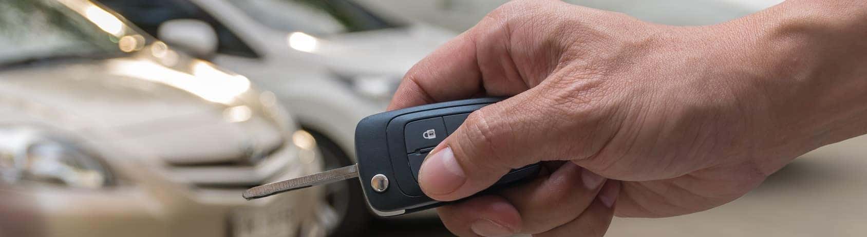 Man holding car keys