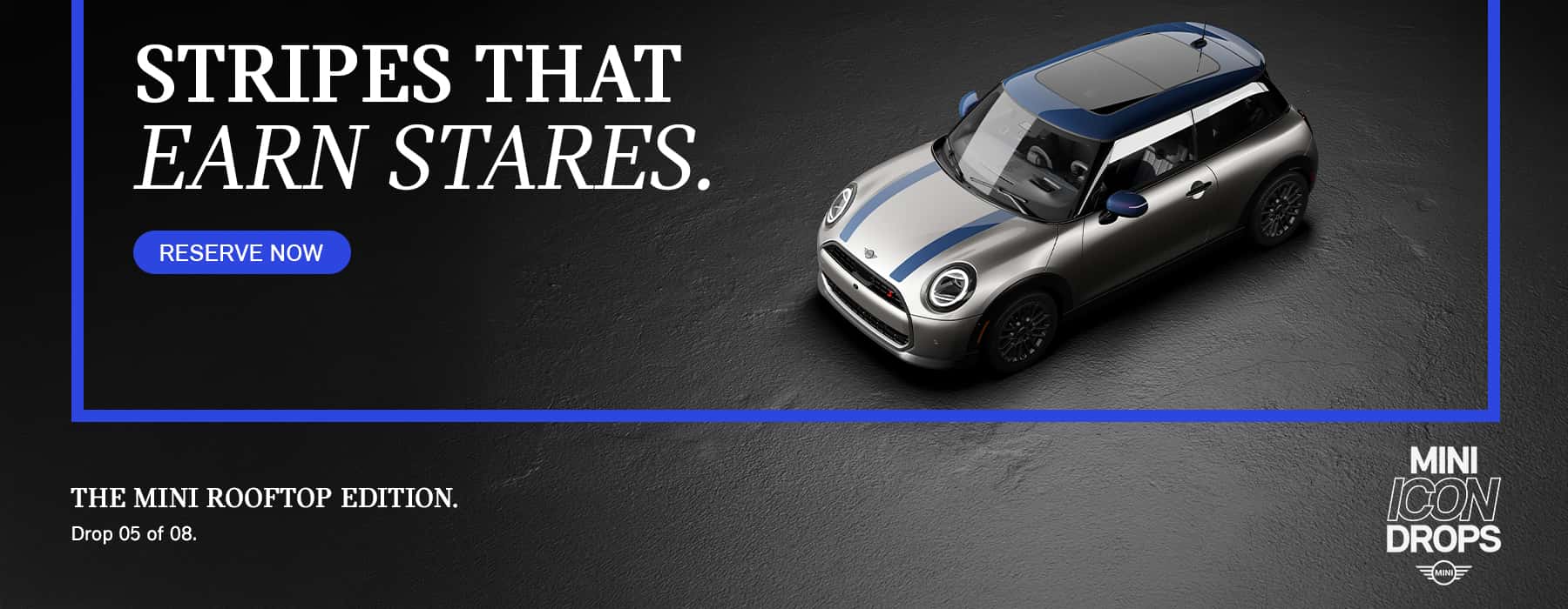 Top view of a gray MINI Rooftop Edition.